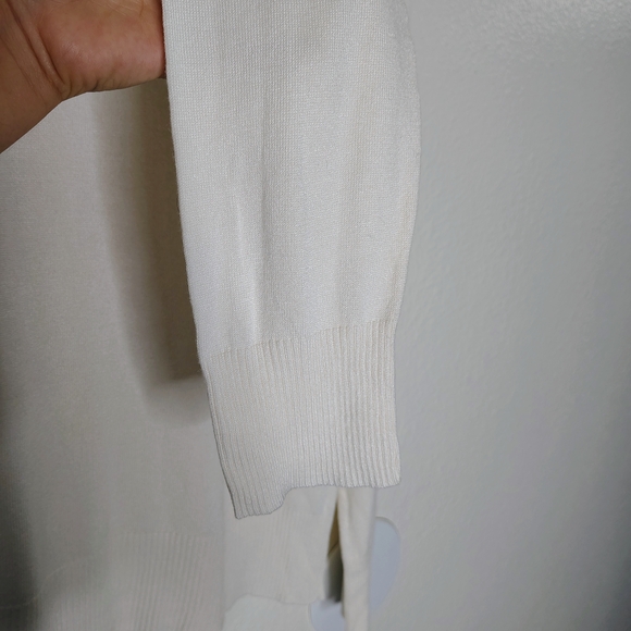 Ann Taylor Factory Embellished Crew Neck Sweater Ivory XL NWT - Yellow Stains - - Picture 7 of 14